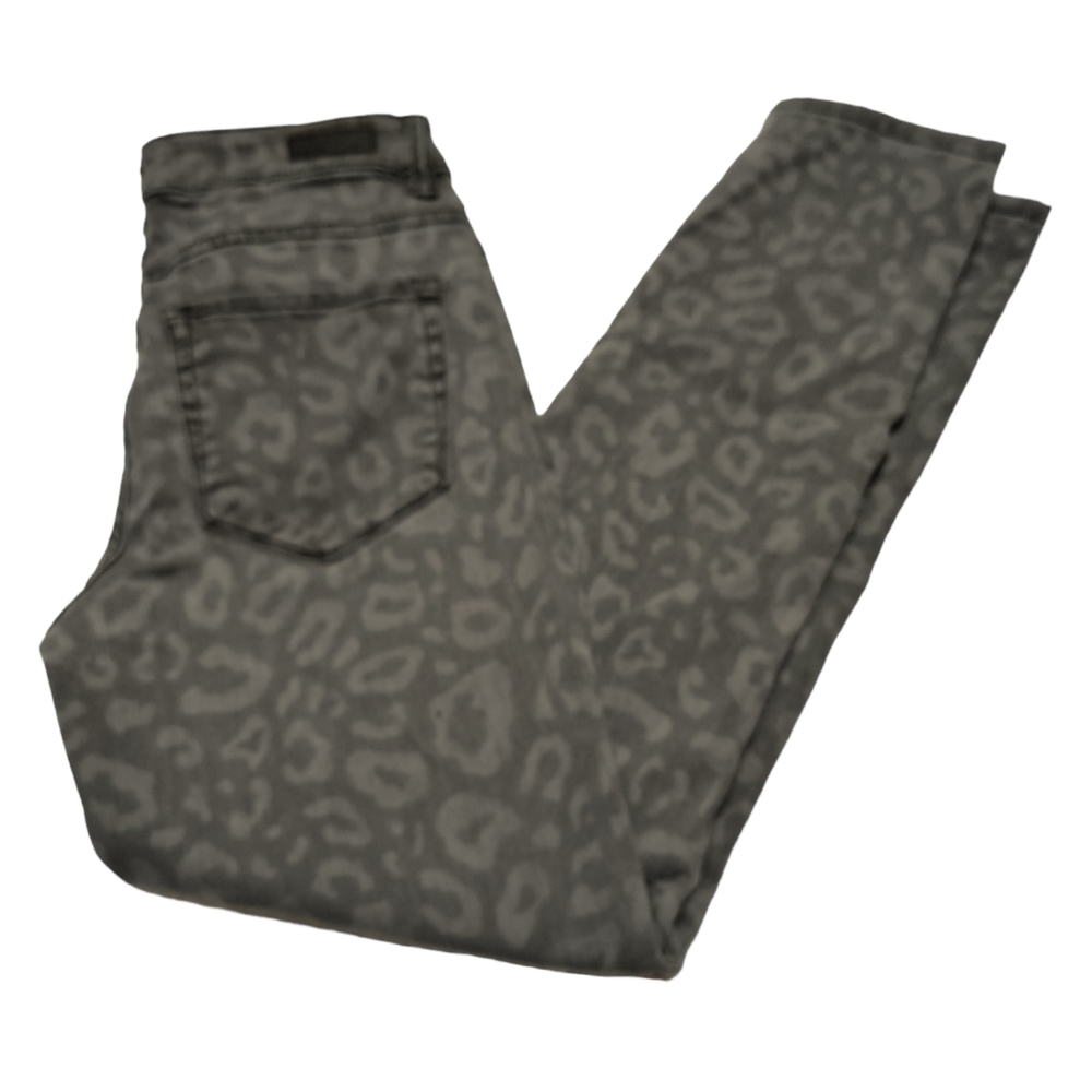Miss Me Gray Leopard Print Skinny Jeans Size 25